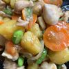 1098608の作ってみた!投稿(＼お弁当にも／ワンパンで作る【鶏むね肉とじゃがいものうま煮】)