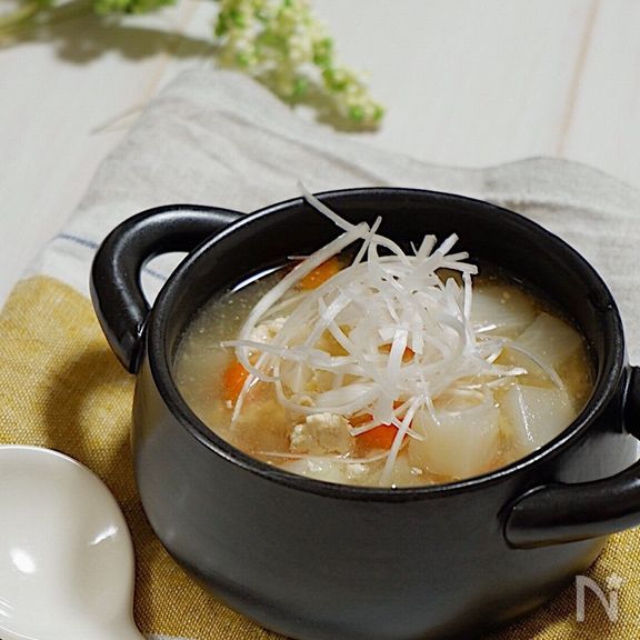 具だくさん＊かぶとささみの中華スープ