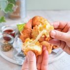 HMと豆腐で簡単！コーンぷちぷち♪プチチーズハットグ♡