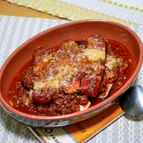 レンチン茄子のミートソースグラタン
