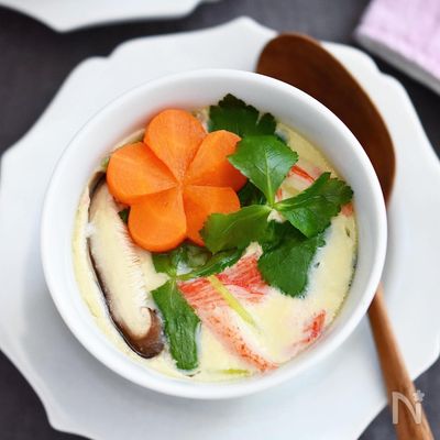 ＼フライパンでふるふる／簡単茶碗蒸し