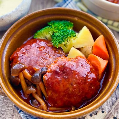 【厚揚げでかさまし!デミグラスハンバーグ】節約ごちそう♡