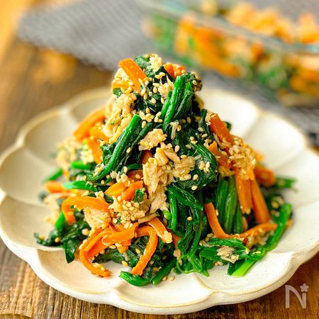 動画あり お弁当や作り置きに デリ風 ほうれん草と人参のツナ和え By あおにーな レシピサイト Nadia ナディア プロの料理家のおいしいレシピ