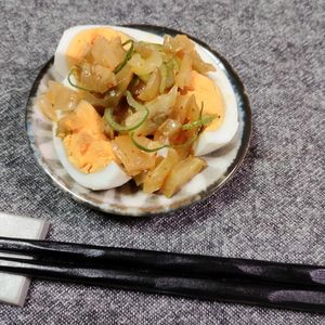M＊Pの作ってみた!投稿(ゆで卵と搾菜（ザーサイ）のねぎラー油和え)