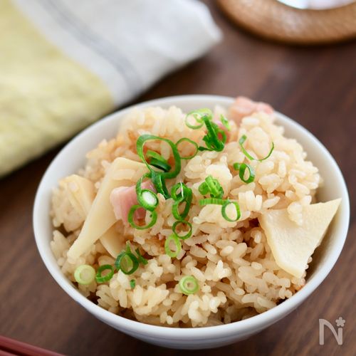 【旬の今作って欲しい！】たけのことベーコンの炊き込みご飯