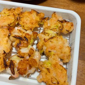 みわの作ってみた!投稿(海老とねぎのかき揚げ【揚げない天ぷら】)
