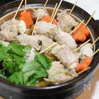 野菜たっぷり　豚巻き串鍋