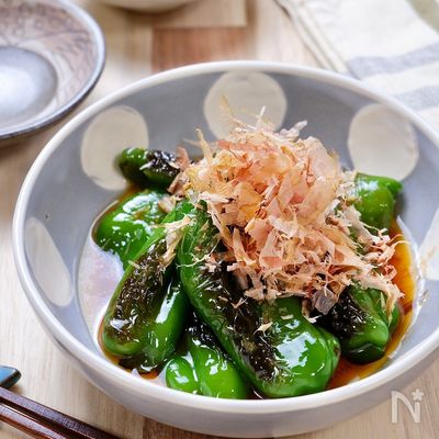 ピーマンが美味しい☆食材ひとつ簡単副菜『ピーマンの焼き浸し』