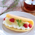 白桃とクリームチーズのオムレット