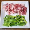 スタミナがつく！にんにくの芽と豚肉のだしマヨ炒めの工程1