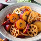 【さつま芋とシャキッとれんこん甘酢だれ炒め】ご飯お酒進みすぎ