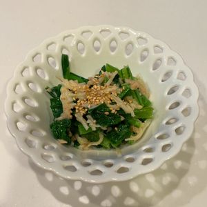 みわの作ってみた!投稿(小松菜とえのきのうま塩ツナ和え・レンジで簡単♩)