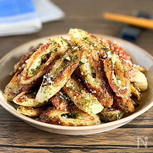 5分で♪ちくわの粉チーズ青のりマヨ焼き