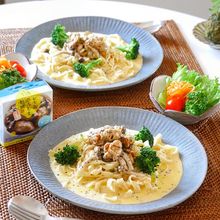 カフェ風!牡蠣のオイル漬けのチーズクリームパスタ