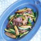 リクエストが来る♪牛肉とセロリときゅうりのオイスター炒め