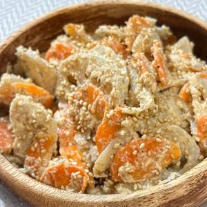 楽ラク手抜キッチン🐶🐾の作ってみた!投稿(レンジで簡単！【ごまマヨれんこんサラダ】子ども大好き♪)