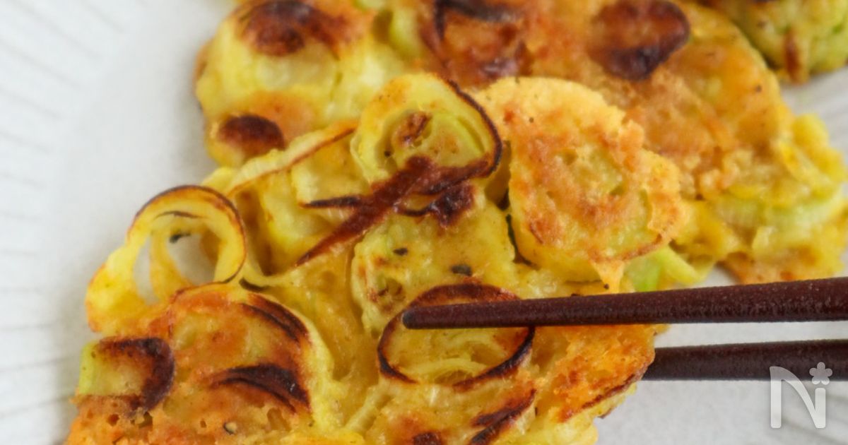 ほんのりスパイシー♡長ねぎのチーズチヂミ