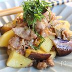 ナス♥じゃがと豚肉の和風メープルレモン炒め