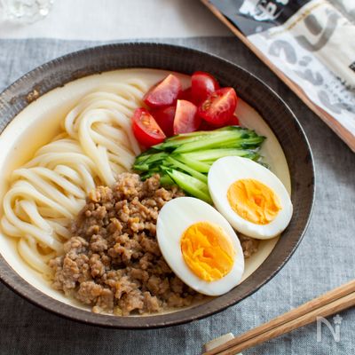 ジャージャーうどん。子どもも食べやすい、夏の冷やしうどん！