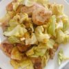 サラの作ってみた!投稿(ワンパン10分!【鶏むね肉とキャベツの旨塩炒め】胡麻油香る♩)