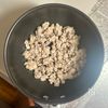 まいたけと鶏肉のそぼろ丼の工程3