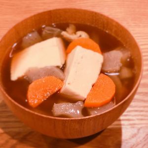ミルクの作ってみた!投稿(生姜でぽかぽか♡『崩し豆腐のけんちん汁』)