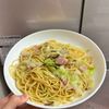 ケの作ってみた!投稿(塩昆布が決め手♪『春キャベツとベーコンのバターポン酢パスタ』)