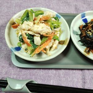 M＊Pの作ってみた!投稿(【レンジで簡単♪】鶏ささみ、小松菜のきなこマヨサラダ)