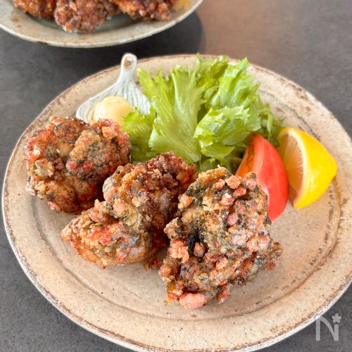 やみつき♡下味2つで簡単【紅生姜香るたこ焼き風唐揚げ】
