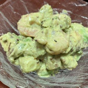 りんごの作ってみた!投稿(【えびとアボカドのマスタードポテサラ】電子レンジで簡単副菜♪)