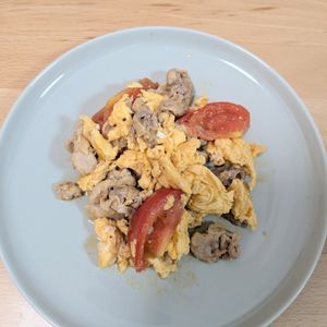 ゆいの作ってみた!投稿(【豚トマたま】簡単おいしい中華炒め♪パパッと作れる！)