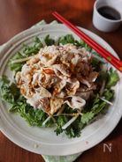 春菊と茹で豚の香味サラダ