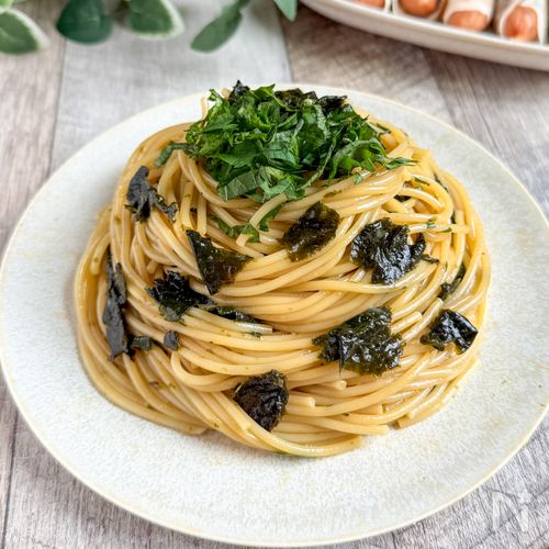 家にあるもので♩海苔たまパスタ