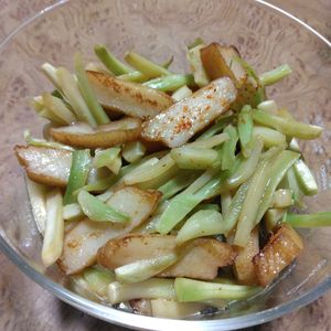 ももの作ってみた!投稿(ブロッコリーの茎とさつま揚げのきんぴら♡節約おかず)