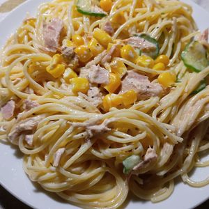 ひろりぃの作ってみた!投稿(【ツナマヨスパゲティサラダ】包丁いらずで超簡単！)