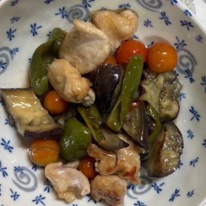 チョビの助の作ってみた!投稿(【鶏むね肉と茄子の南蛮炒め】ポン酢で簡単)
