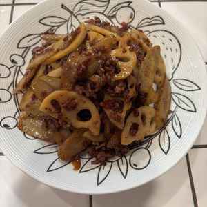 mi-koの作ってみた!投稿(ごぼうとれんこん《こってり♡肉味噌きんぴら》)