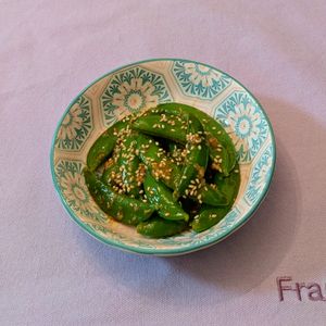 𝔂𝓾𝓶𝓲🍓の作ってみた!投稿(スナップエンドウのピリ辛醤油麹ナムル)