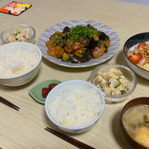 ぽてちの作ってみた!投稿(【鶏肉と茄子の甘辛しょうが醤油炒め】茄子がとろん♡)