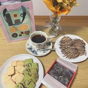 お腹空いたねこの作ってみた!投稿(米粉のほろほろクッキー(抹茶チョコチップ))