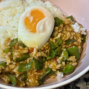 968467の作ってみた!投稿(とろうま！鶏そぼろピーマンの濃厚肉味噌ごはん)