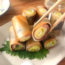 長ネギの春巻き