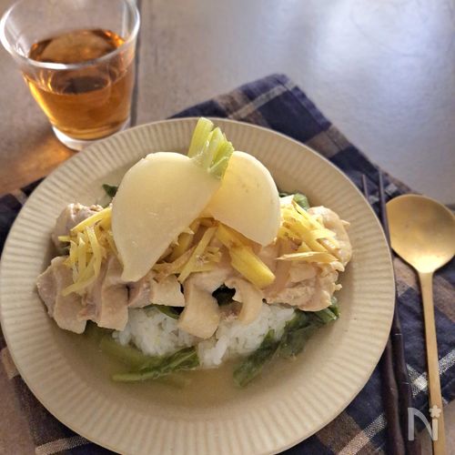 鶏とかぶのぽかぽかスープごはん【ワンボウルごはん】