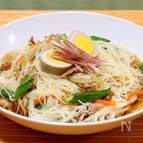 オクラ入りぶっかけ素麺