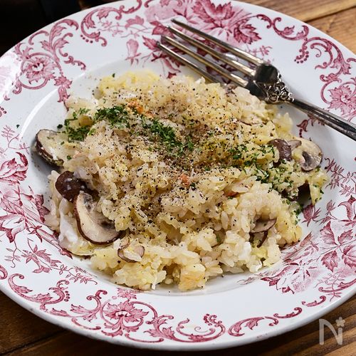 カルボナーラ風蟹飯「カニかるぼ釜飯」