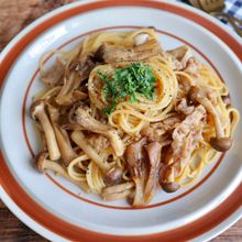 きのこと豚肉の柚子胡椒パスタ