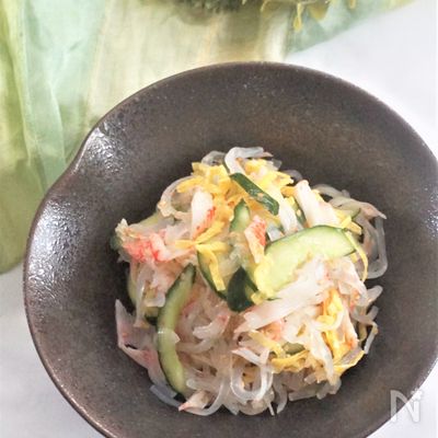 乾燥しらたきでピリ辛中華風酢の物