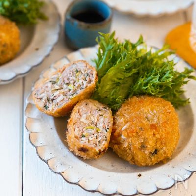 こってり派もさっぱり派も満足♪キャベツと大葉のメンチカツ
