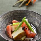 焼き厚揚げとお豆さんと彩り野菜和え