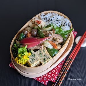 t.noriko_bentoの作ってみた!投稿(とんかつ肉の味噌マヨ炒め)